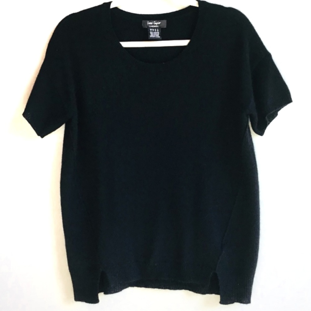 LORD & TAYLOR black cashmere short sleeve S